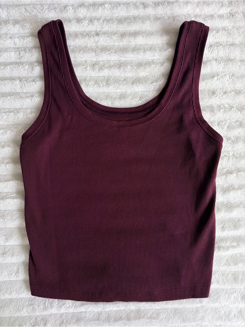 Maroon/Burgundy Ribbed Tank Top